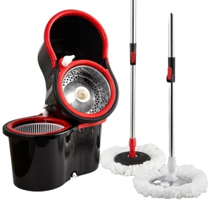 Home Spinning Lazy Microfiber Mop with 360 Spin Stainless Steel Bucket Replaceable Mop Pads Dry Wet Cleaning for Floor