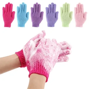 Home Supply Five Fingers Bath Gloves Household Shower Towel Scrub Body Wash Elastic Wipe Back Bathing Cleaning Gloves