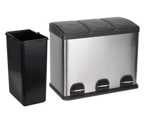 Home Use Large Capacity 12 Gal 16 Gal Recyle Bin With 3 Compartments 3 X 15L 45L 60L Waste Bins Kitchen Trash Can