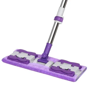 Home Use Microfiber Foldable High Absorption Quick Drying Hands Free Telescopic Stainless Steel Cleaning Rotating Flat Mop