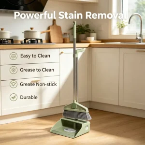 Home Use Stand up Cleaning Set Upgraded Structure Long Handle High Quality Broom and Dustpan Combination Kit