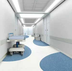 Homogeneous Vinyl Flooring Hygienic Waterproof Easy Clean Surface for Hospital Elderly Care Ward Use