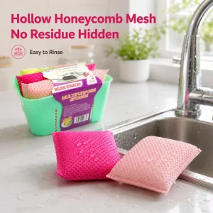 Honeycomb Mesh Hygiene Tasteless Scrub Sponge Pad Kitchen Cleaning Washing for Dishes Pot
