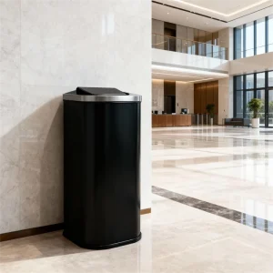 Hong Kong Style Stainless Steel Indoor/Outdoor Waste Bin for Shopping Mall Storage Metal Storage Bin