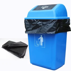 Hot Disposable Household Black Rubbish Bags Durable Garbage Bags for Bathroom Kitchen Flat T Shirt Flat Trash Bin Liners