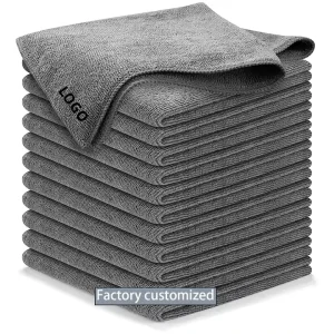 Hot Selling Microfiber Cleaning Cloth Warp Knitted Towel Gray 40*40cm 300gsm Car Microfiber Cloth Car Kitchen Towels