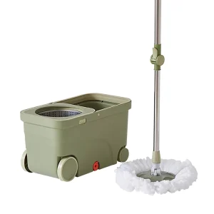 Hot Selling Stainless Steel Rod Telescopic Handle Wheels Bucket 360 Microfiber Rotating Spin Cleaning Mop Bucket Set