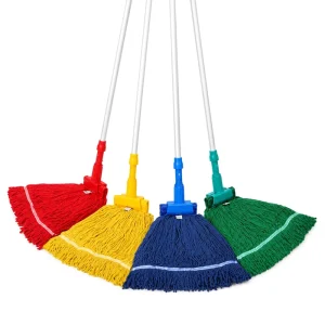 Hotel Cotton Wet Mop 60/40 Blend 135cm Aluminum Pole OEM Custom Logo Commercial Industrial Loop-End Floor Mop