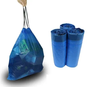 Hotel Kitchen Household Disposable Embossed HDPE LDPE Thickened Leak Proof Garbage Trash Drawstring Bag