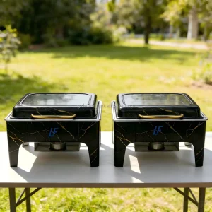 Hotel Restaurant Buffet Food Warmer Steam Heating 6L Chafing Dish Set Black