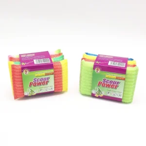 Hotselling Non scratching Weaving Kitchen Sponge Scouring Pad 4pcs