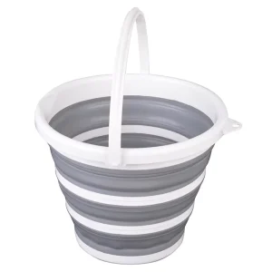 Household 10L Foldable Cleaning Washing Round Collapsible Folding Water Silicone Plastic Buckets for Camping Fishing