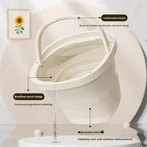 Household 10L Large Capacity Folding Plastic Bucket for Student Dormitory Portable Outdoor Use Car Borne Travel & Fishing