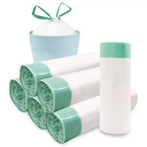 Household 45*50cm Drawstring Garbage Bag Trash Bin Liners