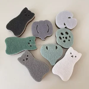 Household Absorbent Microfiber Sponge Scour Double Sided Durable Quick Drying Kitchen Cleaning Sponges Pad