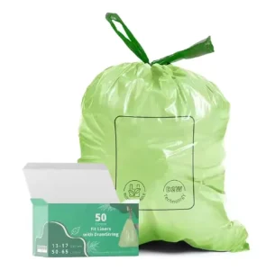 Household Biodegradable PLA Drawstring Trash Bags 13 30 Gallon Tall Kitchen Use