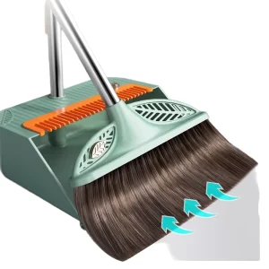 Household Broom Dismountable Stainless Steel for Home Kitchen Cleaning Broom and Dustpan Broom Brush Set