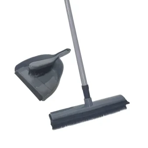 Household Brooms Dog Hair Removal Products Rubber Broom and Dustpan Set