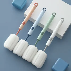 Household Cleaning Brushes Long Handle Detachable Cleaning Brush for Household Bottle PP Material Tea Stain Remover Sponge Cup B