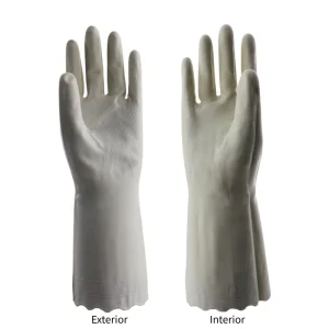 Household Cleaning Medium Thickness Reusable PVC Lining Flocking Waterproof Soft Dishwashing Gloves, Fish Scale Texture