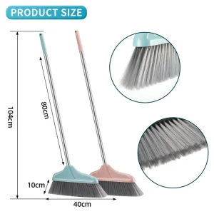 Household Cleaning Plastic Soft Broom Broom and Dustpan With Broomstick