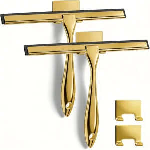 Household Cleaning Product Tools Squeegee Window Cleaning Squeegee Gold Stainless Steel Window Glass Shower Squeegee