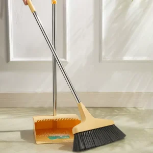 Household Cleaning Set Easy Cleaning Tools PP Broom Head Stainless Steel Dustpan Included Printed Technics