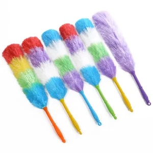Household Cleaning Soft Dusting Brush Large Rainbow Static Duster Cleaner Electrostatic PP Feather Duster