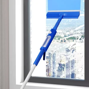Household Cleaning Tool 3 in 1 Silicon Squeegee for Window Washing Long Handle Window Glass Cleaner