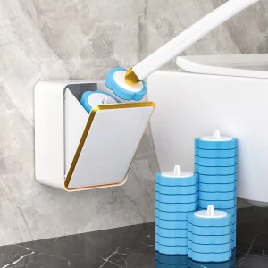 Household Cleaning Tools Accessories Disposable Long Handle Toilet Brush and Holder Set for Bathroom