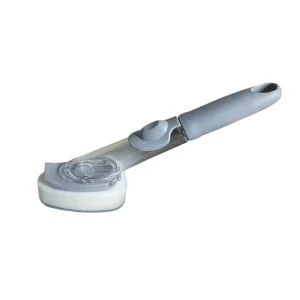 Household Cleaning Tools Plastic Kitchen Cleaning Brushes Sponge Brush Long handed Automatic Liquid Dispenser Cleaner