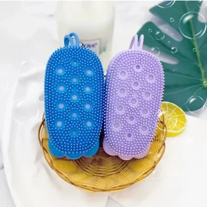 Household Cleaning Tools and Accessories Silicone Bath Scrub Double sided Massage Bath Brush