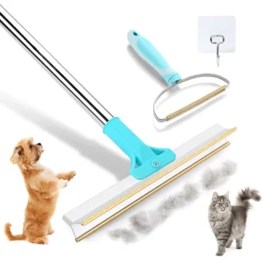 Household Cleaning Tools for Dog Cat Carpet Rake Adjustable Long Handle Hair Broom Reusable Lint Remover Pet Hair Remover Set