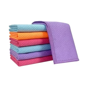 Household Color Magic Fish Scale Microfiber Cleaning Cloth Absorbent Glass Towel Microfiber Glass Cleaning Cloth