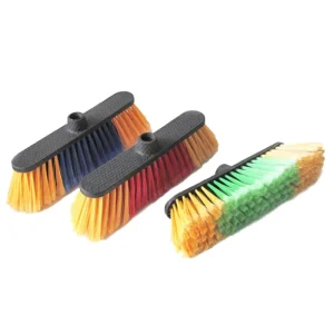 Household Corner Soft Broom Plastic Bristle Dustpan With Wooden Stick