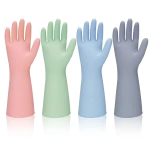 Household Dishwashing Gloves Thick Durable PVC Kitchen Waterproof Non-Slip Rubber Gloves for Laundry Cleaning
