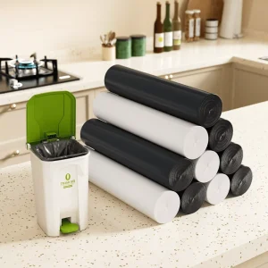 Household Disposable Garbage Bags with Valve Offset Printing Food Grade Biodegradable Plastic Thick Trash Bags