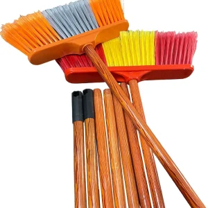 Household Floor Brooms Plastic Broom with PVC Coated Broom Handle Wood Italian Thread