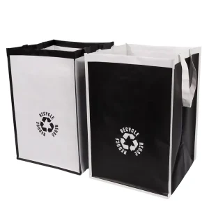 Household Fold Garbage Trash Sorting Bins Waterproof Woven PP Recycling Waste Bag