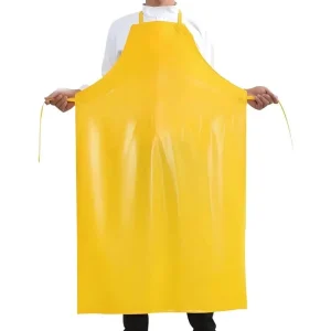 Household Heavy Duty Reusable Transparent TPU Yellow Waterproof Oil Resistant Soft Regular Fit Sleeveless Kitchen Work Apron