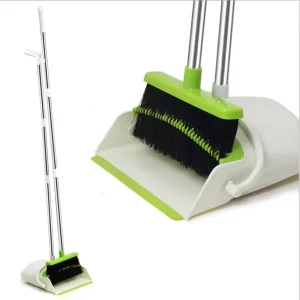 Household Indoor Outdoor Cleaning Upright Stand up Broom Brush Large Dust Pan Combo Heavy Duty Broom and Dustpan Set for Home