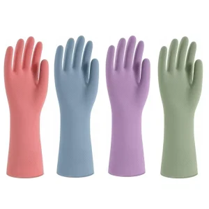 Household Kitchen Dishwashing Latex Gloves Durable Thickened Waterproof Individually Packaged Women Made in China