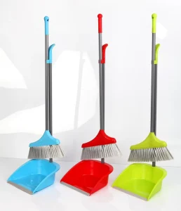 Household Long Handle Home Cleaning Supplies Broom and Dustpan Set Stand up Plastic Sweeper Broom and Dustpan Set