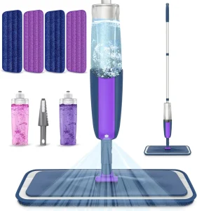 Household Magic Handle Mop Easy to Use Dry Wet Water Spray Microfiber Cloth Manual Disposable for Home Use
