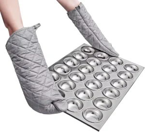 Household Modern High Quality Heat Resistant Cotton Lining Oven Thick Gloves Kitchen Food Service Mittens Pot Holders Cooking