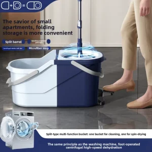 Household Mopping Separate Dual Drive Stainless Steel Double Bucket Foot Pedal Hands Free Washable Mop All in One