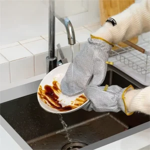 Household Multi Functional Waterproof Oil Resistant Wear resistant Heavy Duty Scratch Free Kitchen Wire Dish Washing Gloves
