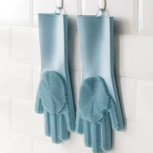 Household Non Slip Magic Reusable Silicone Kitchen Cleaning Dishwashing Dish Washing Gloves with Custom Logo