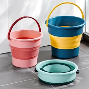 Household Outdoor Folding PP Bucket 10L Capacity Eco-Friendly Design Colorful Style Foot Soaking Hand-Held Use Purified Water