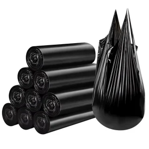 Household PE Extra Large Thickened Carry Handle Vest Style Black Disposable Trash Bags Zhejiang HD Model Manufacturer